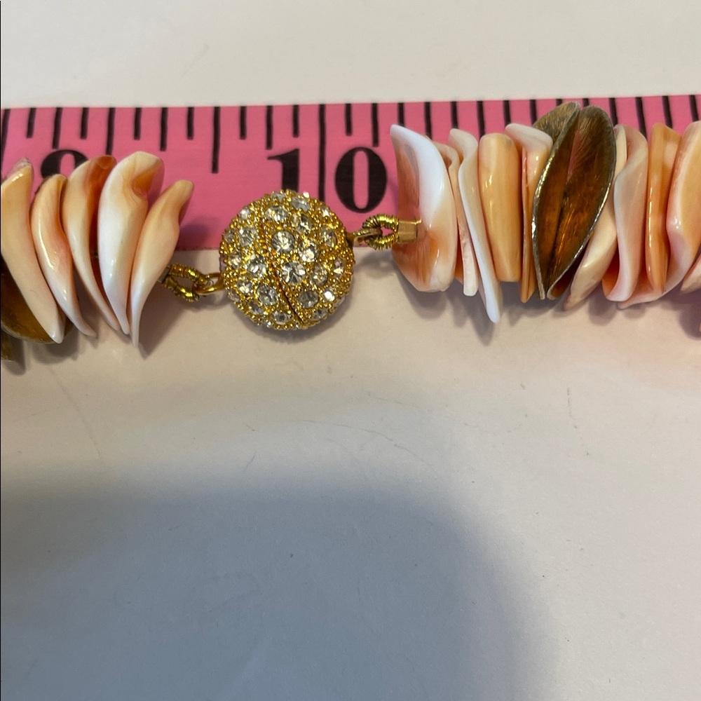 Statement Pink Polished Shell Necklace - image 7